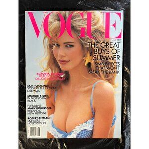 VOGUE Magazine May 1992 Claudia Schiffer Sharon Stone